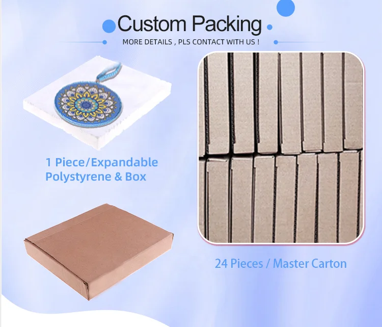 Mandala printing OEM custom round shape ceramic tile pot trivet mats with cork base heat resistant for kitchen table decoration