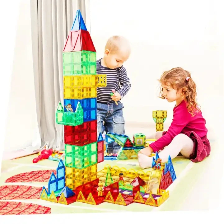 Creative Kids Montessori Stem Magnet Puzzle Block Magnetic Tiles Geometric Building Blocks Set Educational Toys For Children