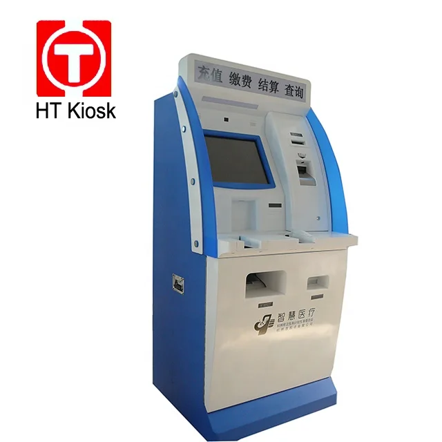 19 inch Patient Check In Kiosk Health card dispenser kiosk card reader thermal printer self service terminal machine