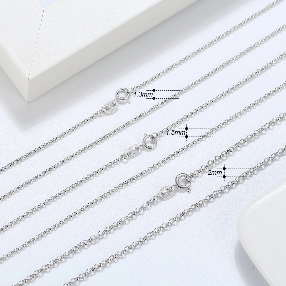 1.5mm Circle Rolo Link Necklace Chain SC61-1.5 Thin & Sturdy Italian Quality Upgraded Spring-ring Clasp 925 Sterling Silver