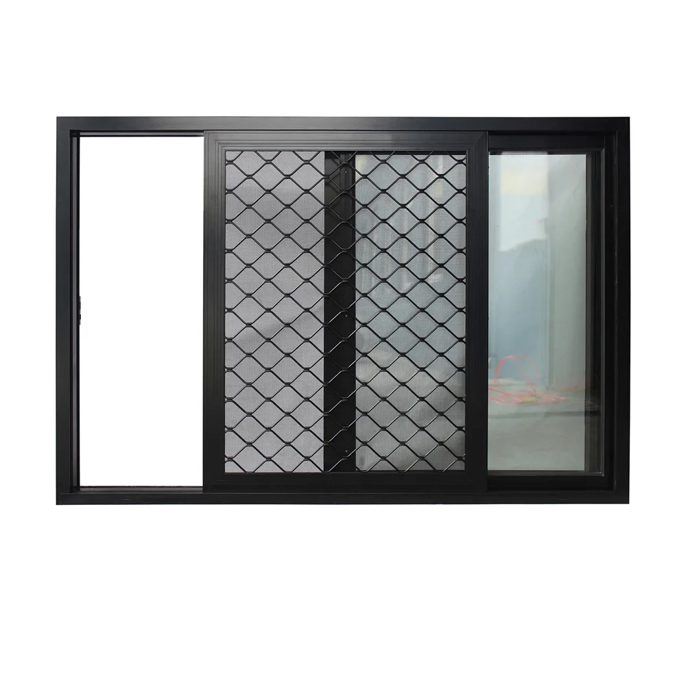 YY hurricane impact windows black aluminum glass sliding window