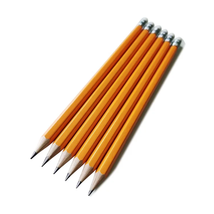 Custom Office Hotel Supply 7.5inch Wood Black HB Pencil with Rubber