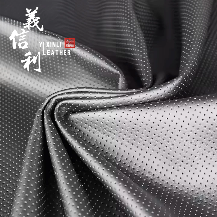Customizable Styles & Designs: High-Quality Machinery for Automotive Interior Upholstery in Perforated Black Soft PU Leather