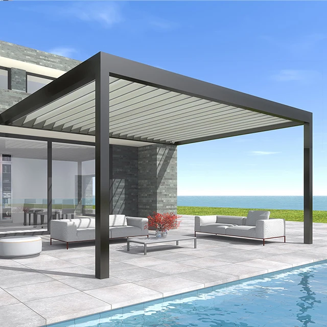 Modern outdoor waterproof garden aluminum louver pergola arches arbours pergola