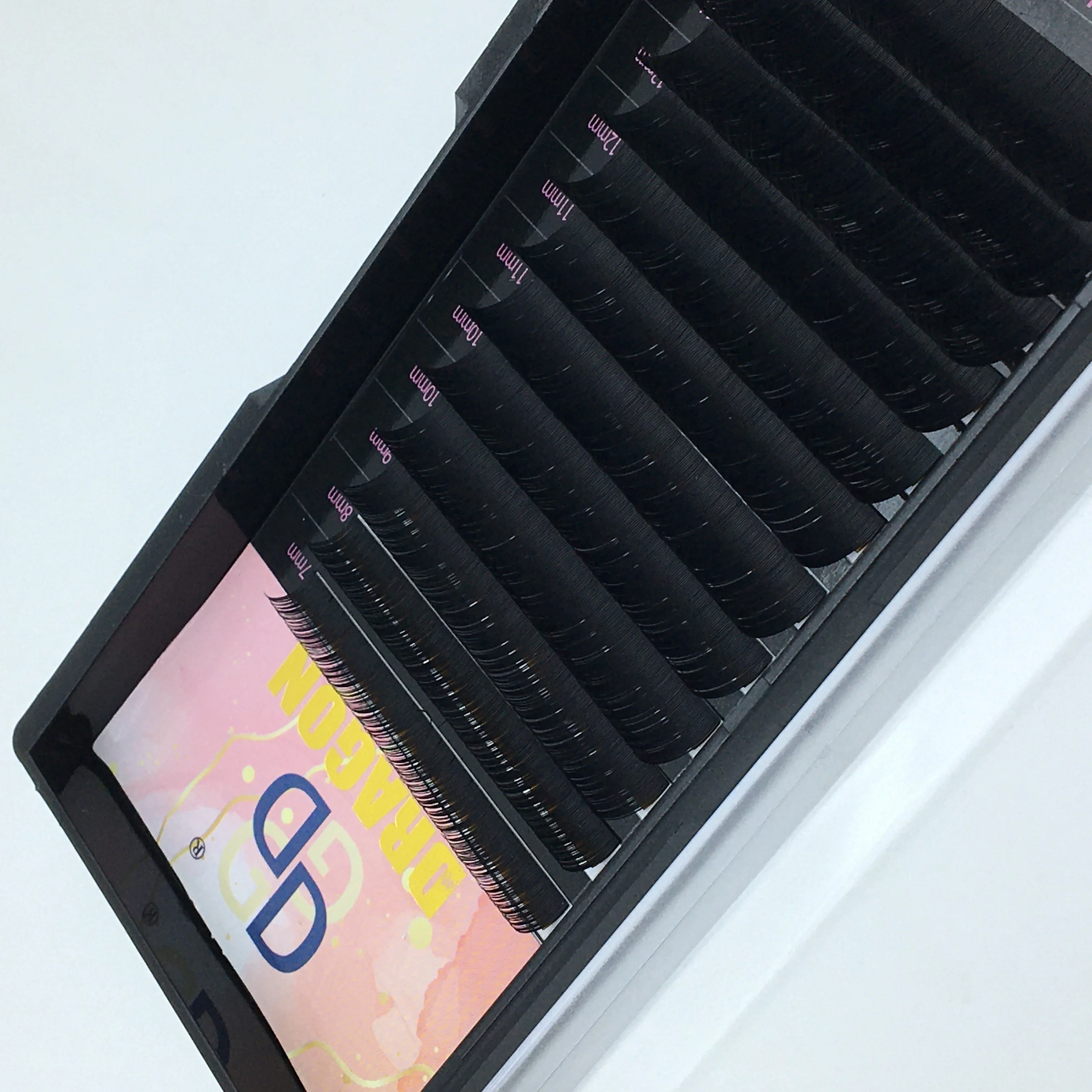 Fast delivery Matte Dark Black 7-16mix Classic Eyelash Extension Supplies korean PBT Fiber 0.10-0.20 Individual Lash Extensions