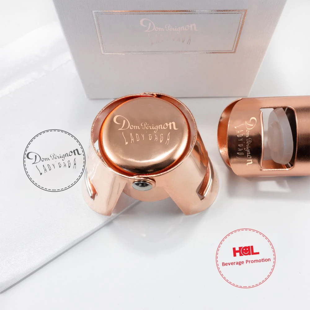 manufacturer wholesale customizable logo OEM color Stainless steel spout silicone champagne bottle wine stopper