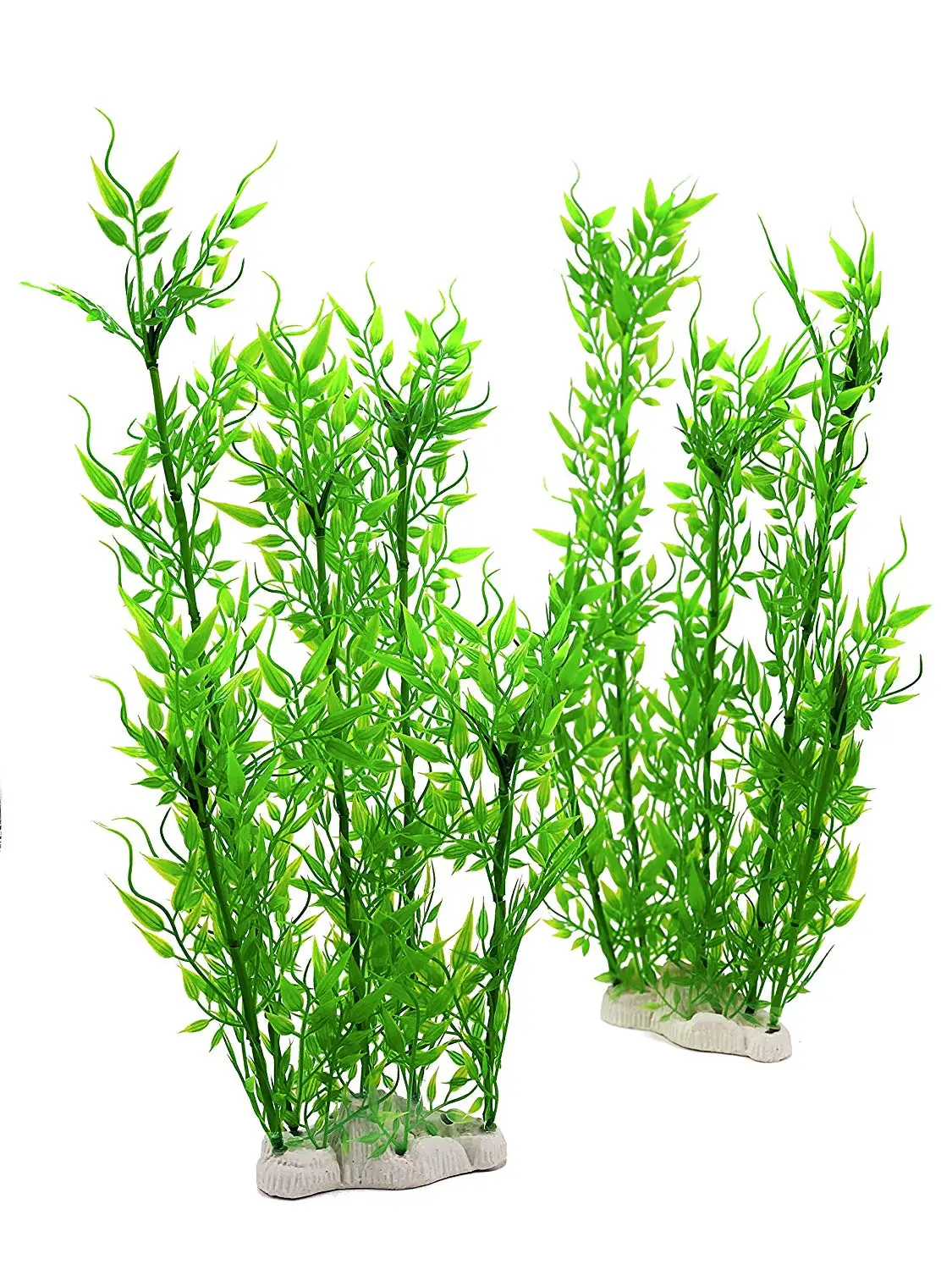 Aquarium Decorations Fish Tank Artificial Green Water Plants Made of Silk Fabrics Plastic, Non-Toxic & Safe for All Fish & Pets