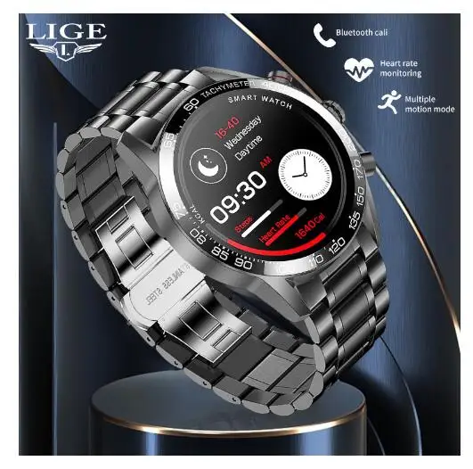 2022 LIGE NFC Smart Watch Men 360*360 Full Touch Sports Fitness Watches Waterproof Smartwatch for Calling