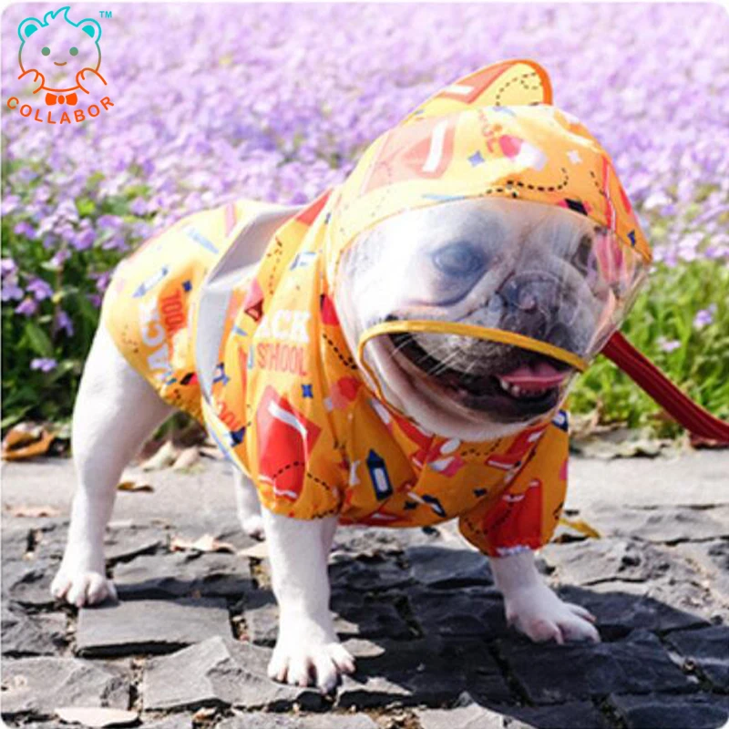 COLLABOR French Bulldog Hot Selling Waterproof Dog Rain Coat Jacket For Pet Clothes Raincoat