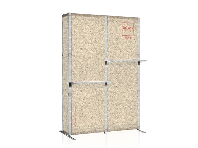 
aluminum double sided SEG fabric pop up slatwall display BW311 2x3 