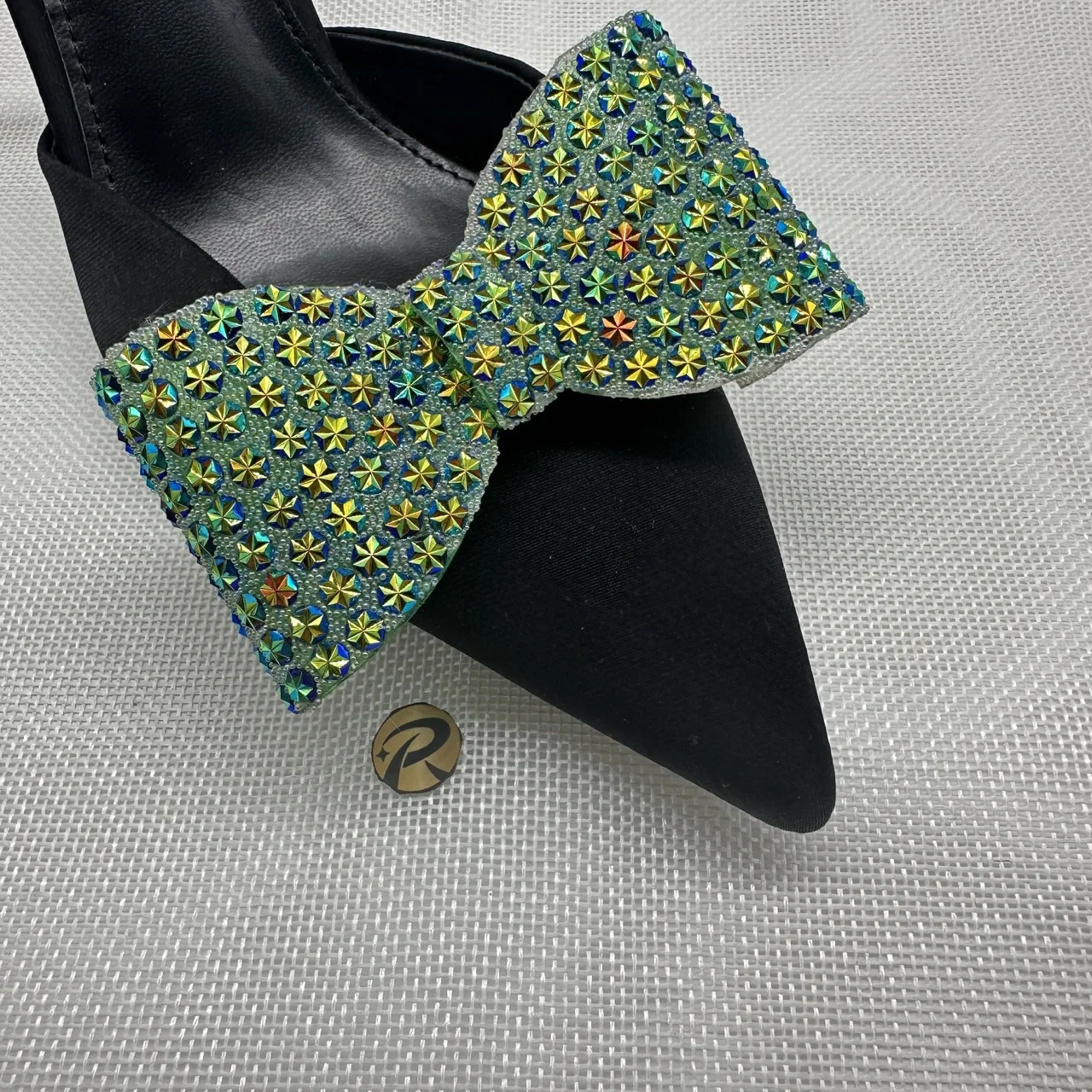 2024 Summer Sandals Charms Rhinestone Shoes Chain Metal Accessories Heel Colorful Crystal Chain Decoration Accessories