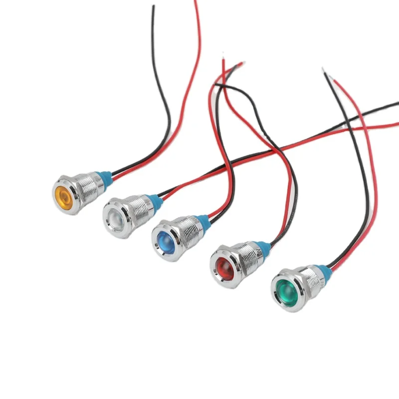 
6mm 8mm10mm 12mm 12v 24v led indicator light panel led indicator light 220v metal indicator light 