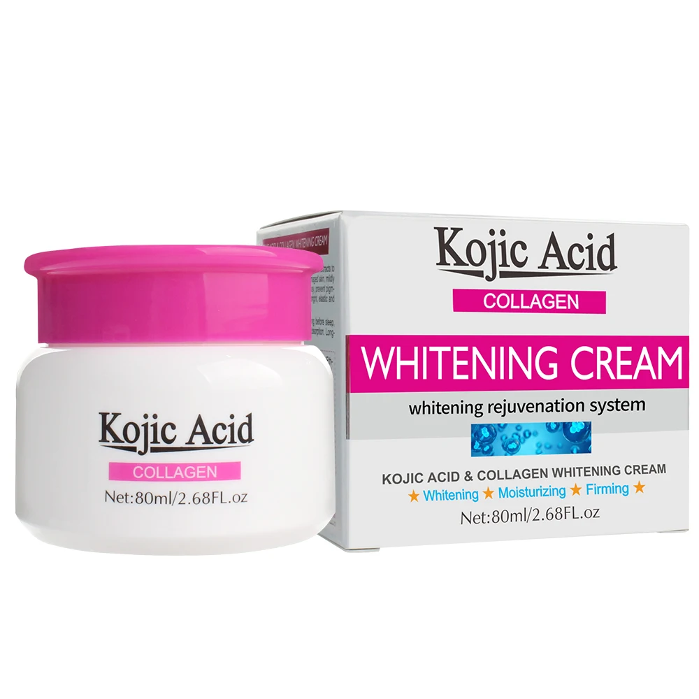 
80ml Skin Care Moisturizing Dark Spot Removal Anti Freckle Kojic Acid Collagen Whitening Face Cream 