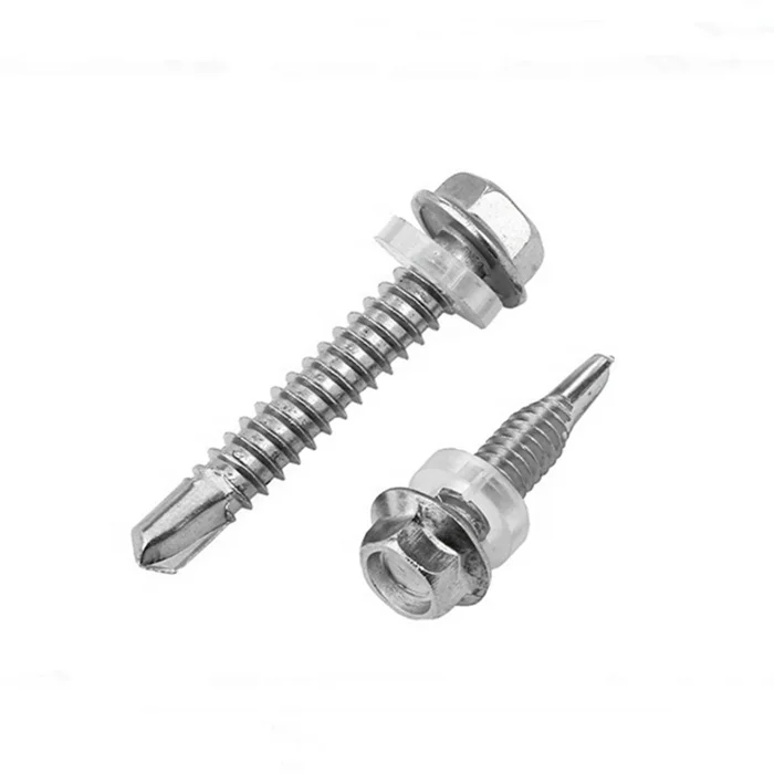SS 304 316 ZINC plated hex flange head self drilling screw