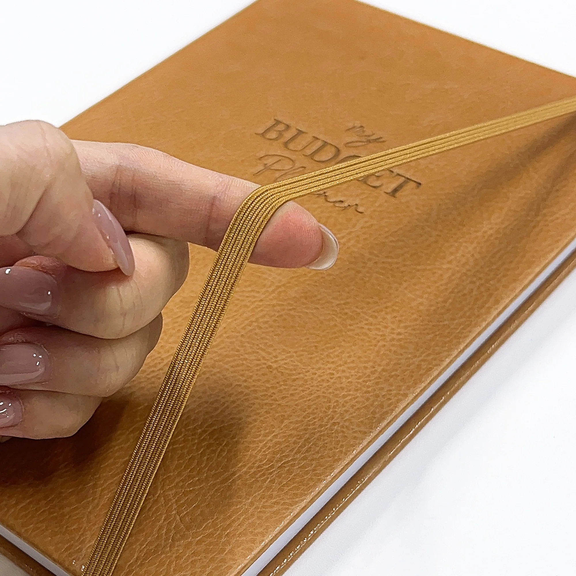 Free Sample Custom Hardcover Notebook Financial Envelope Stickers A5 Undated Weekly Plans PU Leather Budget Planner For Business