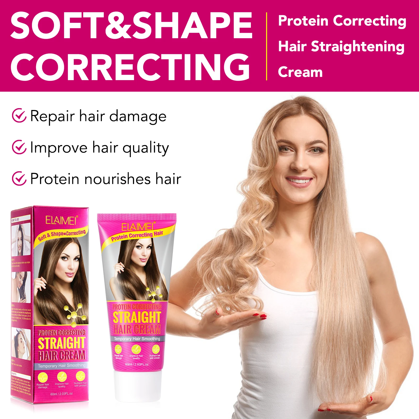 Best Price Organic Hair Smooth Treatment Keratin Rebonding Protein Correcting Hair Straightening Creams for African Women Men