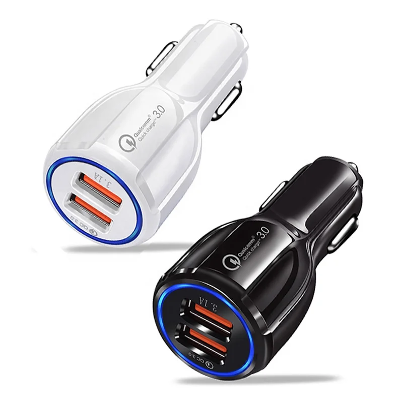
3a qc3.0 car quick charger super 5v 2.1a usb car charger adapter 2 port usb car charger 