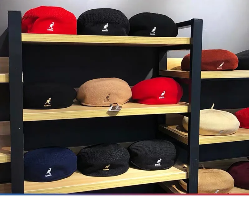 
Womens Wool Winter Hat Unisex Classical Warm And Thick Kangaroo Beret 