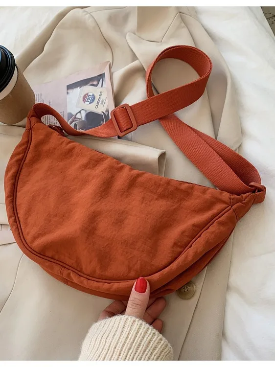 Slung Nylon Dumpling Bag Simple Joker Small Satchel Female Portable Shoulder Canvas Bag Underarm Bag