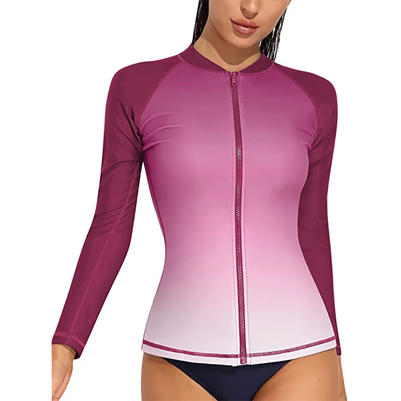 УФ-защита BJJ, спортивная одежда, компрессионная пляжная одежда, купальник на молнии с длинным рукавом, индивидуальный принт, Рашгард