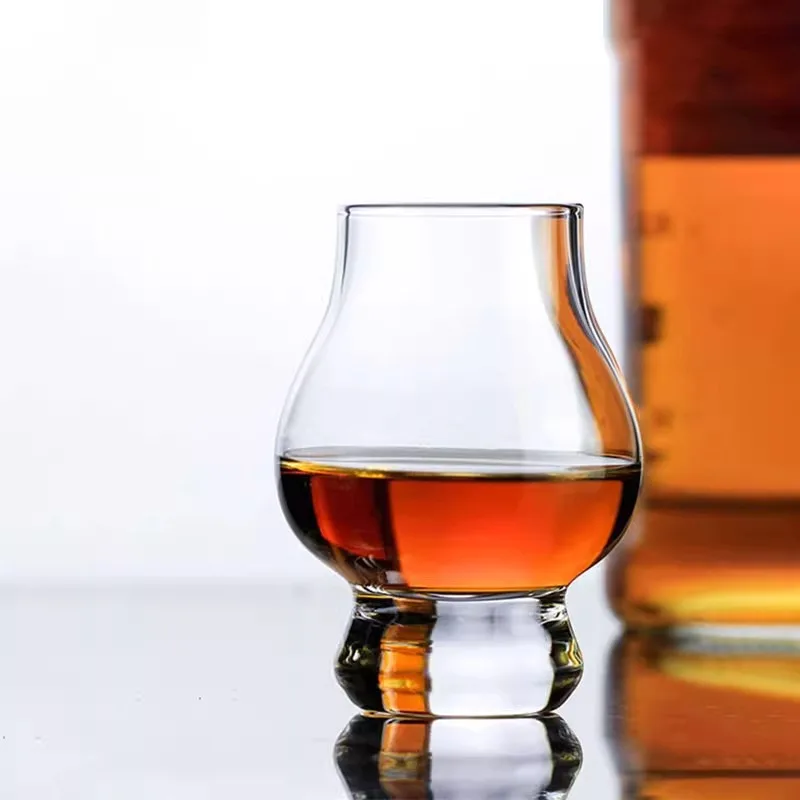 Creative pot-bellied 120ml professional tasting glass mini glass tulip whiskey shot glass