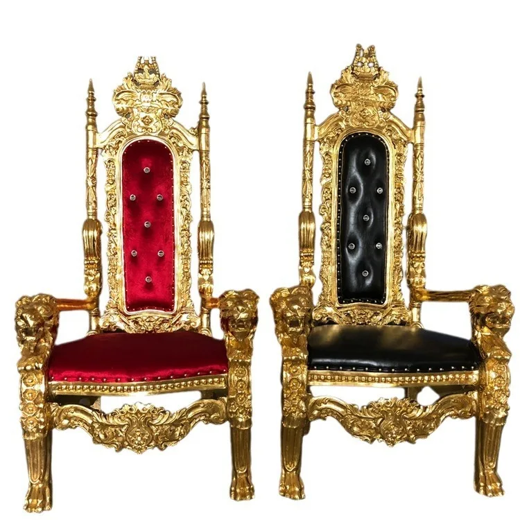 Royal Furniture Gold Metal Design King Throne Sofa Chair for Living Room Apartment Hospital Villa Event or Bar Use