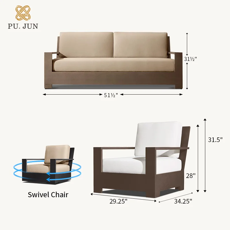 High Quality Garden Furniture Home Outdoor Plastic Sofa Set Cast Aluminum Patio Furniture Ningbo