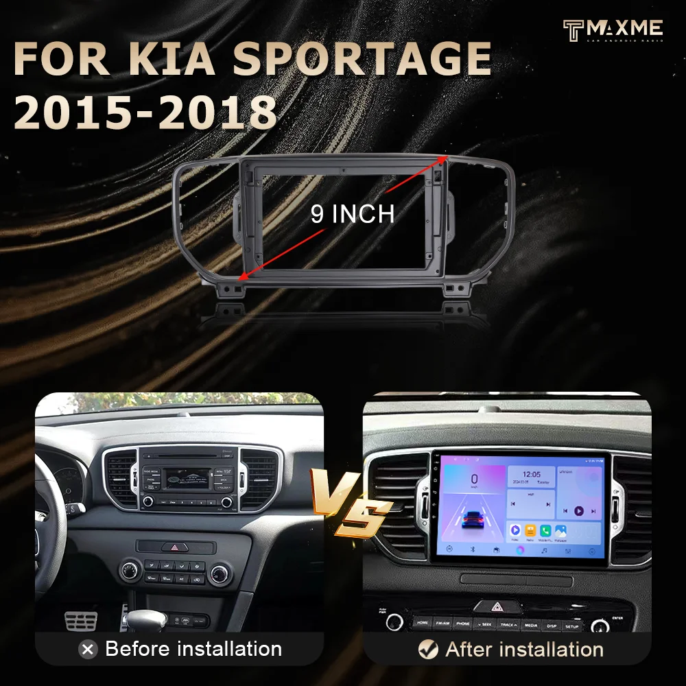 Maisimei Wholesale 9in 10in Silvery Gray Car Frame FOR KIA SPORTAGE / Qianlima /KX5 2005 2024 LHD RHD Texturing