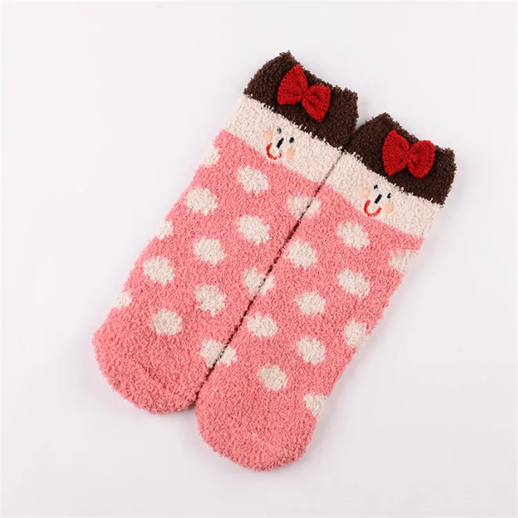 3D Cartoon  Cute Animal Tiger Cat Panda  Bluk Gift Box Packed Socks   Floor Fuzzy Fluffy Socks  Women