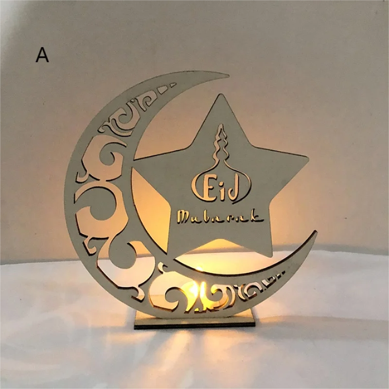 Middle East Arab Crescent Light Moon Star LED Tealight Candle Holder Night Light Eid Ramadan Kareem Decoration Incense Pray