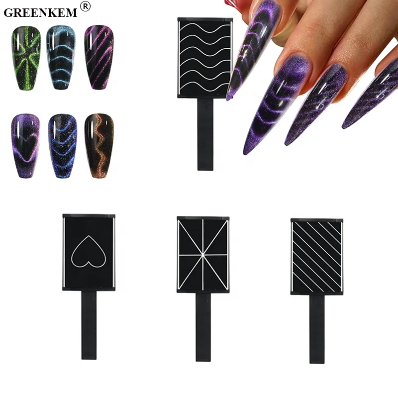 New Design 9 Styles Nail Art Tools Magnet Stick for Cats Eye Gel Professional Strong Fancy 3D Cat Eye Gel Magnetic Powder Nail