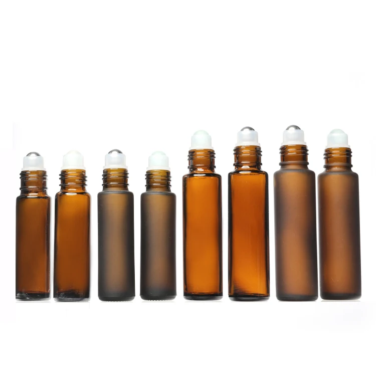 amber glass Roller Bottles Essential Oil Roller Bottles Glass Roll-on Bottles with glass Roller Balls for Essential Oi