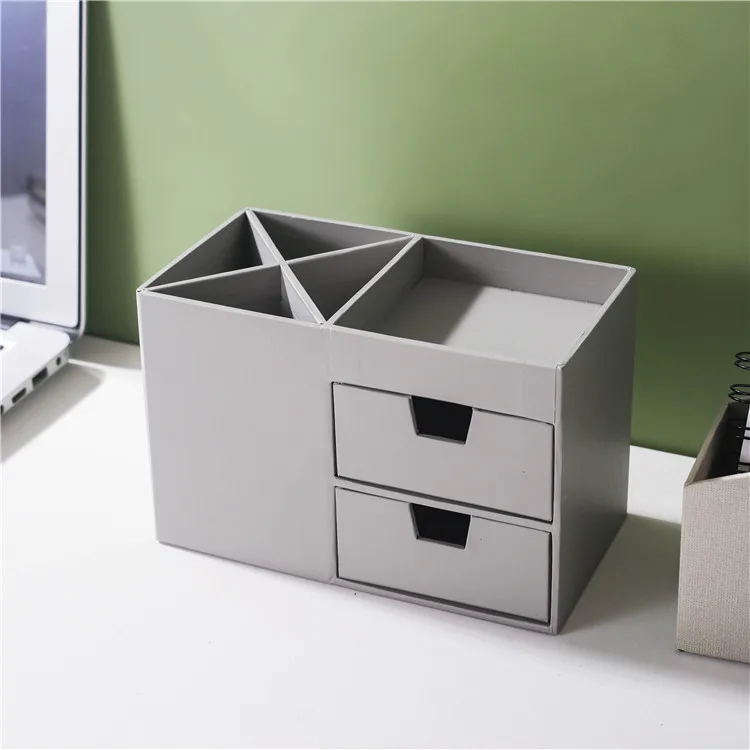 Nordic style grey detachable small box desktop storage box pen holders office organizer desk organizer