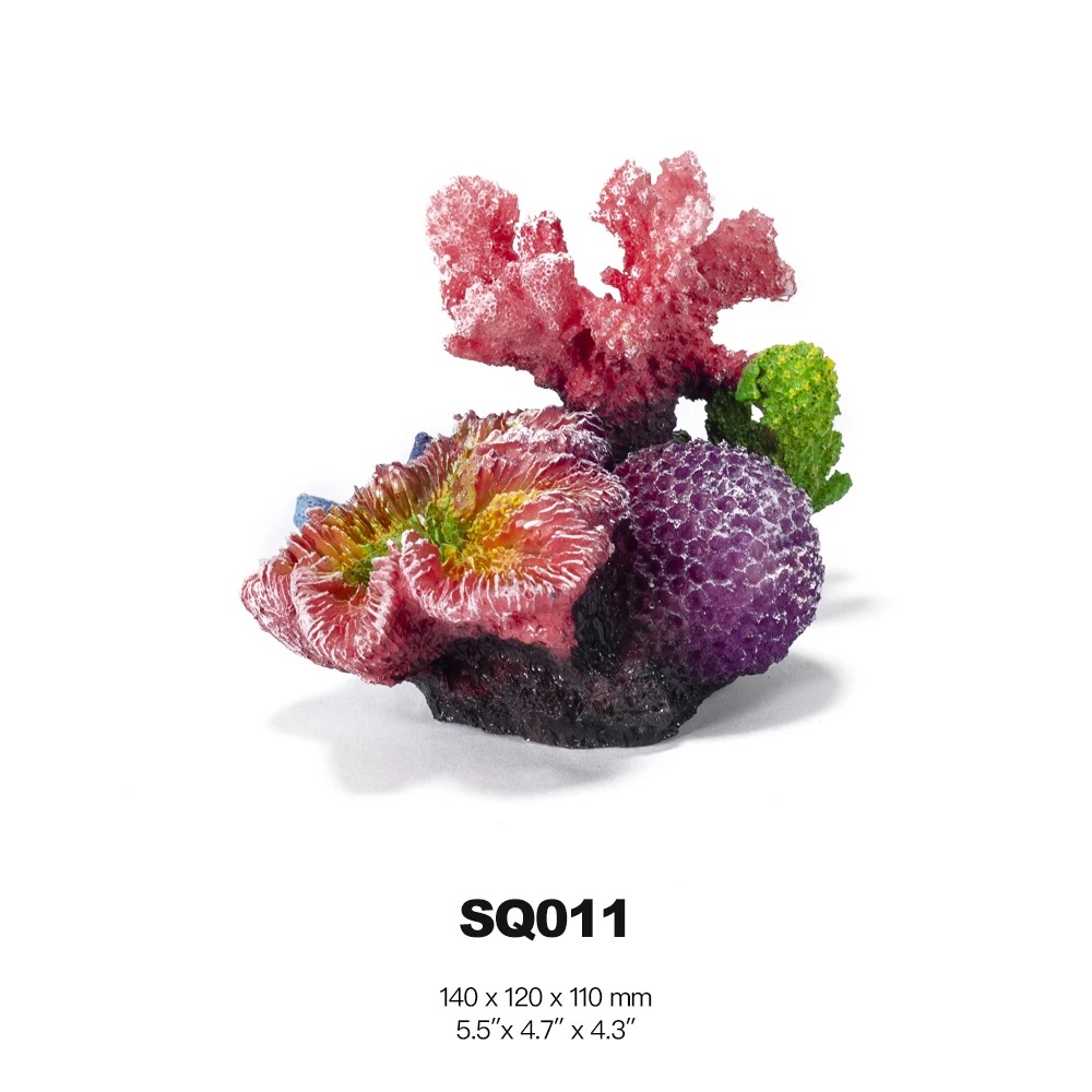 5.51 inch pink artificial corals Aquarium decoration polyresin corals and reef 40cm 30cm tank