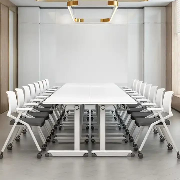 Ekintop Modern Office Furniture Desk High Tech Office Folding Training Table Foldable Conference Desk Meeting Table