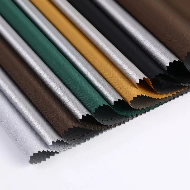 210D Silver Coated Lightweight Waterproof Umbrella Fabric 100% Polyester Flame Retardant For Luggage
