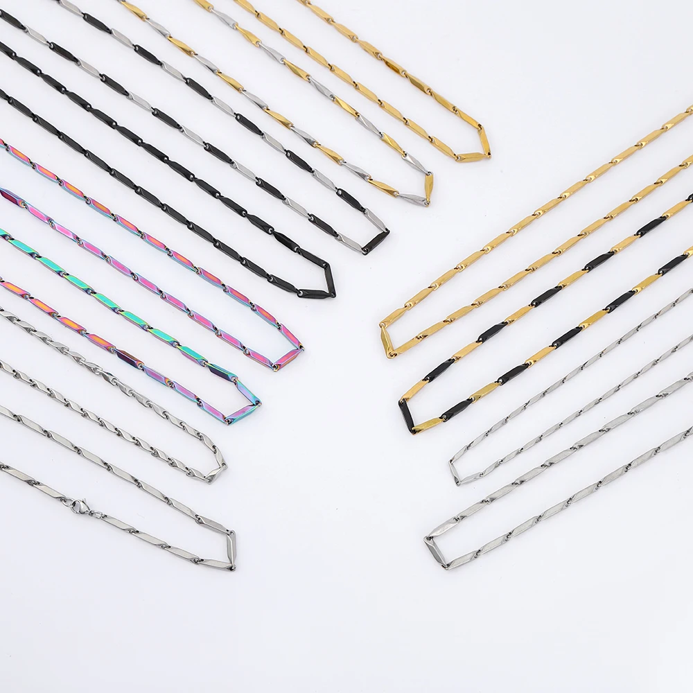 Hot selling clavicle necklace men jewelry stainless steel sticks links chain necklace