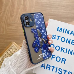 brand mechanical bear case for iphone 14 13 12 11 Pro Max XR X XS 7 8 Plus funny silicone cover