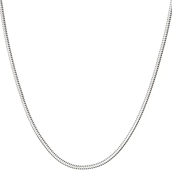 Sterling Silver Solid Round Snake Chain Necklace Men and Women Jewelry Gadgets