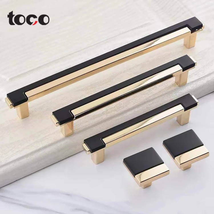 Toco morden cabinet hardware solid handle ZINC furniture door handle drawer pull and knobs