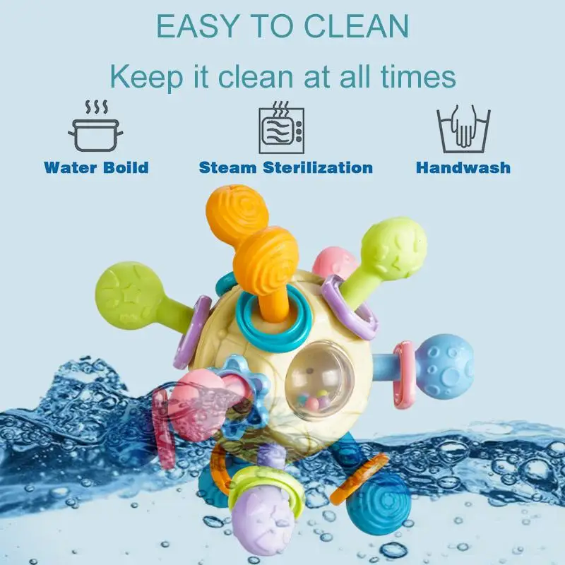 Baby Puzzle Manhattan Silicone Atom Ball Baby Teething Soft Tooth Glue Hand Scratch ball baby teether kids Sensory toys