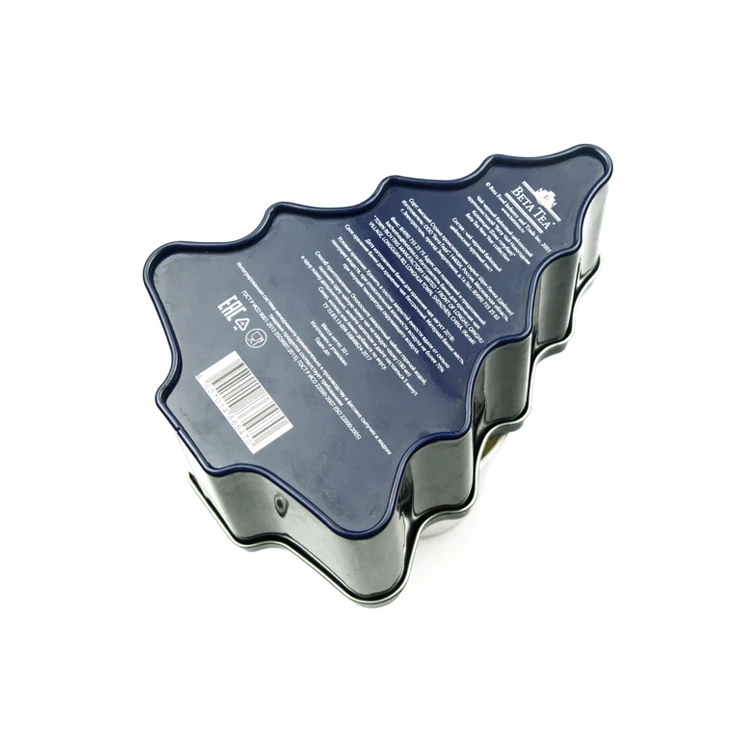 Custom Metal Tin Cans Tree Shape Christmas Tin Box For Gift Packing