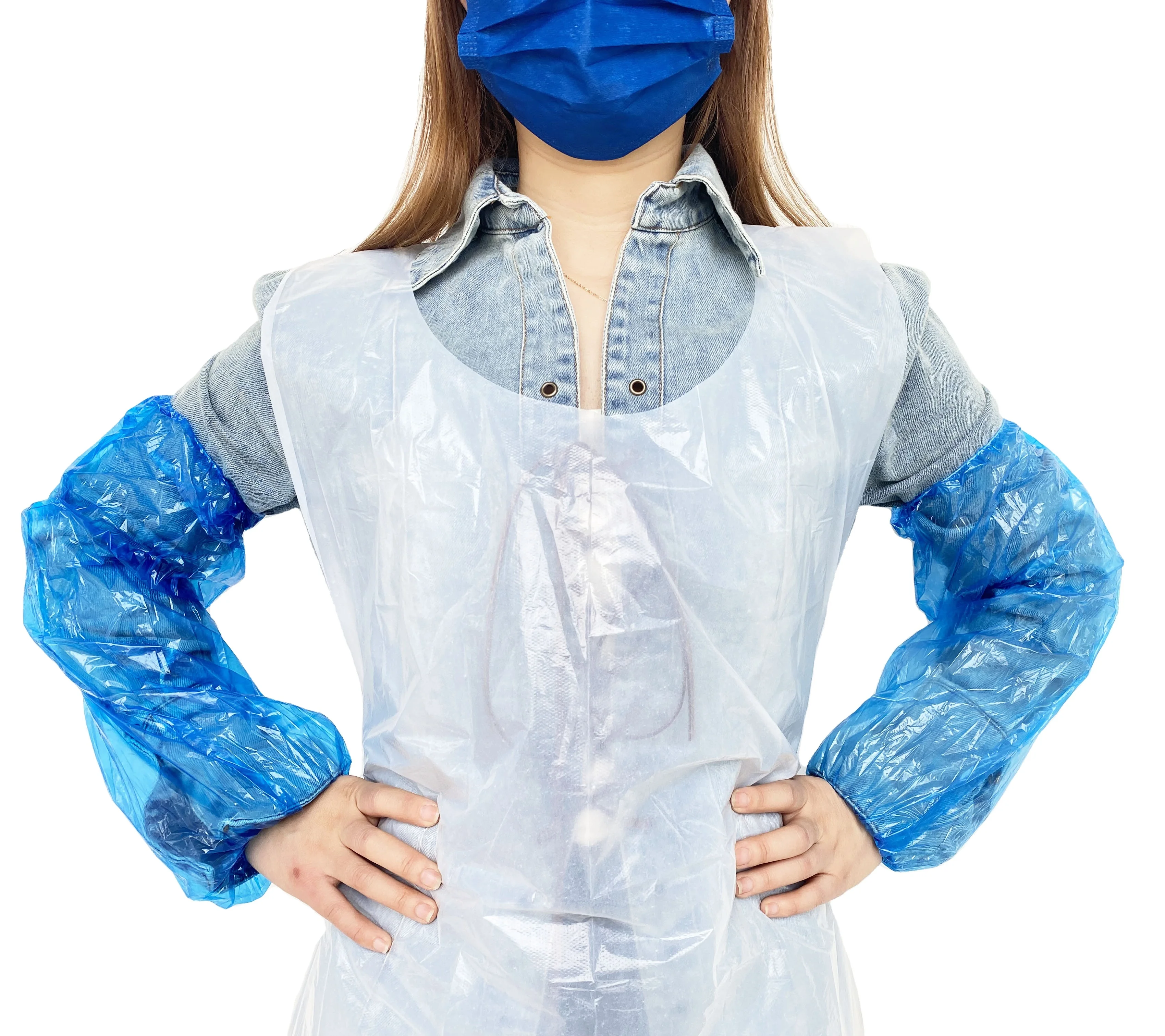 Customized disposable waterproof dustproof plastic LDPE sleeve cover for Kitchen outdoor barbecue clean room