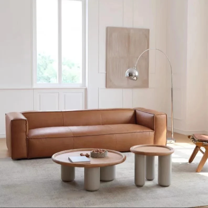 Modern I-Shaped Upholstered Couch Soft and Comfortable 3 Seater Leather Sofa Fast Delivery for Living Room Chaise Lounge