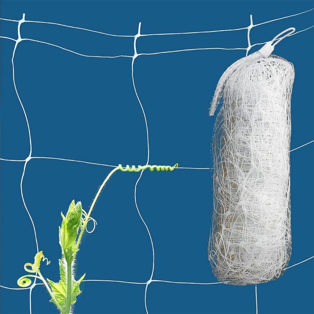 White Trellis Mesh Net Heavy Duty PP Garden Plant Trellis Netting For Climbing Plants, grape, tomato, pea and bean