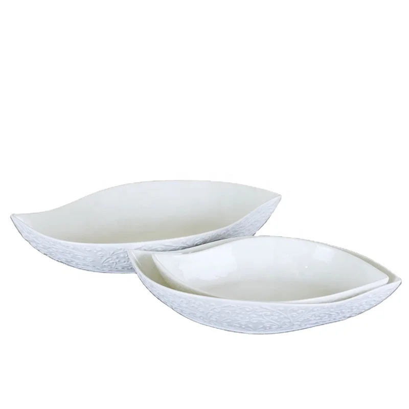 Porcelain Baking Dish Non-Stick Pie Plate Ceramic Pie Pan leaves relief Pie Dish Ceramic