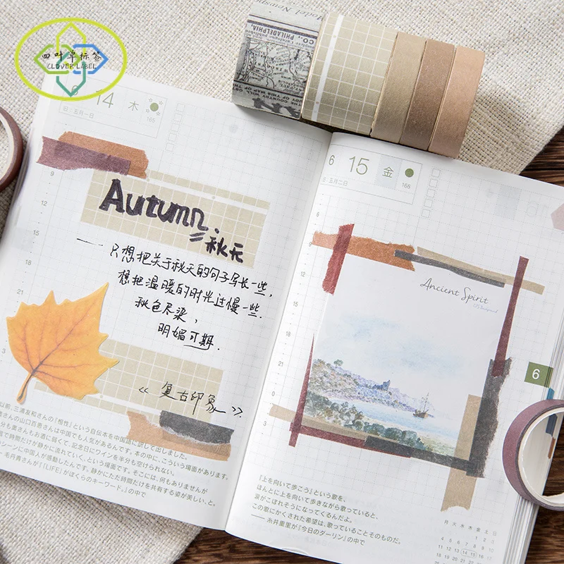 Solid Color Basic Rainbow Washi Tape Printing Colorful Decorative Masking Washi Tape