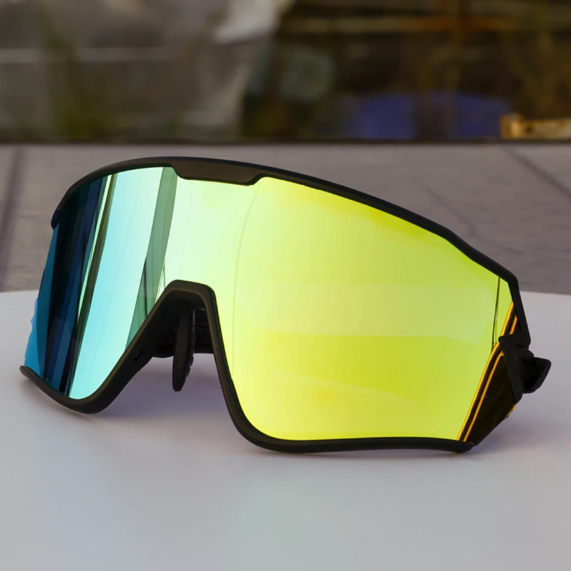 Photochromic gold sports sunglasses polarized interchangeable lens with strap sun glasses sport cycling bicycle glasses