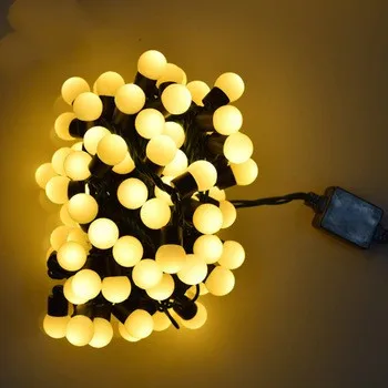 Outdoor led lighted 40mm balls string light cotton balls
