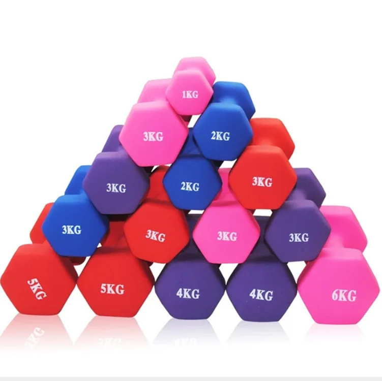 TOPKO 2024 Colorful Mini Dumbbell logo Custom Portable Strength Training Cheap Price Rubber Hex for Adult Home Use
